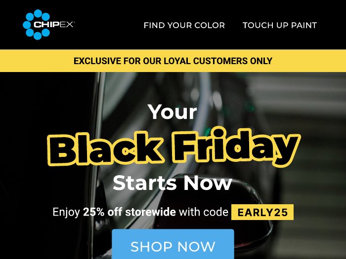 Chipex Black Friday VIP early-access email